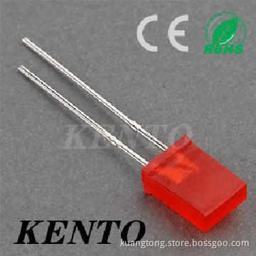 2X5mm Square Red Diffused Lens Led Diode